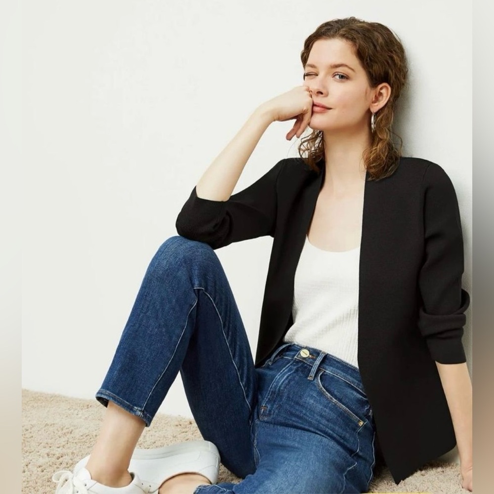 M.M. LaFleur “Woolf Jardigan” Black Longsleeve Open Cardigan/Jacket Size XS